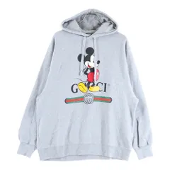 GUCCI (グッチ) 20SS ×Disney Mickey Mouse Hoodie ディズニー ミッキーマウス プルオーバースウェットパーカー フーディー グレー 604218 XJB7B