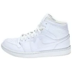 NIKE (ナイキ) Air Jordan 1 Mid Triple White エアージョーダン1 トリプル ミッドカットスニーカー ホワイト US9/27cm 554724-136