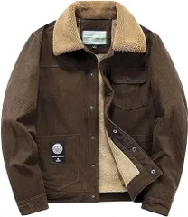 [Manatsulife] メンズ ジャケット コーデュロイ コート ブルゾン フライトジャケット ボアジャケット アウター 裏起毛 冬服 秋冬 厚手 暖かい 防風 防寒 ボア 防寒 保温 冬 カジュアル おしゃれ WT558-e 1f069457