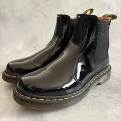 美品 Dr.Martens ドクターマーチン 2976 サイドゴアブーツ チェルシーブーツ エナメル 光沢 ブラック 黒 UK7