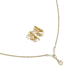 【NINA RICCI】ニナリッチ イヤリングセット 金メッキ×ラインストーン レディース 4.1g ネックレス