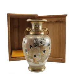 薩摩焼 金襴手色絵金彩 着物美人唐子風景窓絵付 獅子耳大香炉 香炉 アンティーク 27］薩摩公山 金彩 花鳥図 色絵 花瓶 - 初音美術