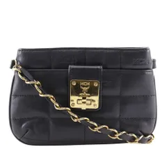 【MCM】エム・シー・エム ミニチェーンショルダー レザー 黒 レディース ショルダーバッグ