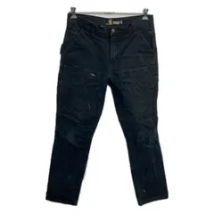 USA製　W33×L32carhartt カーハート ダブルニー　BLk USA製 carharttカーハート ダブルニー ダック地 ペインターパンツ 黒