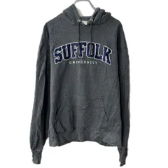 Champion ロゴスウェット パーカー L ダークグレー チャンピオン フーディー プルオーバー カレッジ プリント トップス 秋物 a801-5013