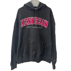 Champion ロゴスウェット パーカー XL ダークグレー チャンピオン フーディー プルオーバー カレッジ プリント トップス 秋物 a801-5014