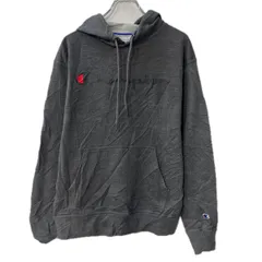 Champion ロゴスウェット パーカー M グレー チャンピオン フーディー プルオーバー プリント トップス 秋物 a801-5019