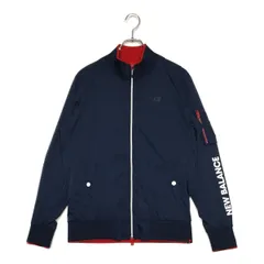 中古 メンズ ニューバランスゴルフ New Balance golf フルジップアウター 5(L) 紺×赤 ネイビー リバーシブル ダブルジップ