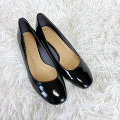 【美品】LE TALON ルタロン エナメルパンプス 22cm ブラック アーモンドトゥ バレエシューズ ラウンド