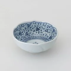 【新品・14営業日以内発送】西海陶器 74187 【10個入】藍染唐草 桔梗小付 10入【沖縄離島販売不可】