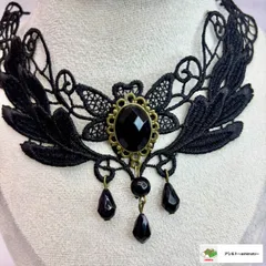 ☆ レース チョーカー ブラック ヴィンテージ セクシー ネックレス ペンダント ゴシック アクセサリー ゴスロリ パンク コスプレ//N-84