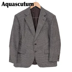 美品 Aquascutum テーラードジャケット 毛 絹 100BB5 グレー