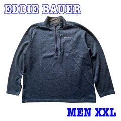 EDDIE BAUER エディバウアー ロゴ刺繍 ニット 裏起毛 ハーフジップ プルオーバー ジャケット US-XXL