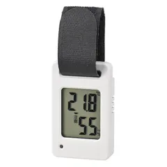 【新品・7営業日以内発送】オーム電機 TEM-801-W ポータブル温湿度計 熱中症予防指針4段階表示／コイン型電池 CR2032×1個付属／ホワイト TEM801W【沖縄離島販売不可】