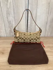 COACH コーチ 6371 ショルダーバッグ アクセサリーポーチ ワンショルダー シグネチャー ブラウン 平塚店 衣料品