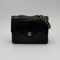 CHANEL シャネル マトラッセ 25 チェーン ショルダー バッグ ラムスキン ブラック