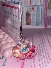 ハローキティ グリッター 雲 アクリル キーホルダー