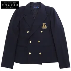 POLO RALPH LAUREN ポロ ラルフローレン 新品同様 ダブル ブレステッド ブレザー ジャケット レディース ネイビー 6 6