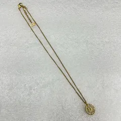 Christian Dior クリスチャンディオール ラインストーン ロゴ ネックレス ヴィンテージ CD ゴールドカラー