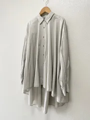 販売継続品 /  mizuiro ind ミズイロインド ワイドシャツチュニック ライトグレー 日本製