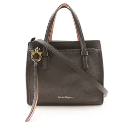 【Salvatore Ferragamo】サルヴァトーレフェラガモ エイミー 2WAYショルダー EE21-F478 カーフ こげ茶/ピンク レディース ハンドバッグ