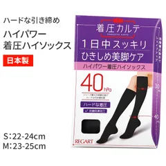着圧ソックス ハイソックス レディース 靴下 黒 S M 22 - 25 cm 高着圧 サポーター 日本製 無地 抗菌防臭 むくみ 疲れ ひきしめ 美脚 サポート 立ち仕事 ビジネス 冷え対策
