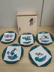 九谷 利山 古九谷絵変り 銘々皿 5枚 九谷焼 - メルカリ