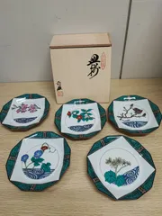 九谷焼　武生造　銘々皿揃　５枚セット　取り皿　中皿　色絵　古九谷　青海波　花鳥 2026年最新】九谷焼 皿 5枚の人気アイテム - メルカリ