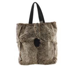 【CHANEL】シャネル ココマーク トートバッグ ラビットファー 茶 レディース ハンドバッグ