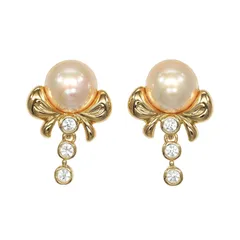 【NINA RICCI】ニナリッチ 金メッキ×ラインストーン レディース 15.5g イヤリング