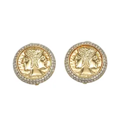 【NINA RICCI】ニナリッチ 金メッキ×ラインストーン レディース 21.7g イヤリング