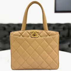 シャネル　キャビアスキン　マトラッセ　トートバッグ　ベージュ　3番台