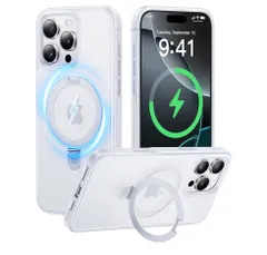 【8年間の技術結晶！4in1超万能モデル】CASEKOO iPhone13Pro 用 ケース クリア 米軍MIL規格 耐衝撃 隠しスタンド 横縦両立 MagSafe対応 黄変防止 透明 ストラップホール付き ワイヤレス充電対応 アイフォン