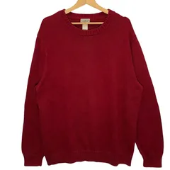 L.L.Bean/エルエルビーン 無地 ニット セーター 長袖 オーバーサイズ ビッグシルエット クルーネック CHINA製 XLサイズ レッド