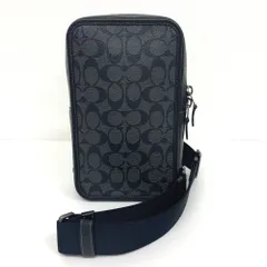 IT89061 コーチ ボディバッグ ショルダーバッグ サリバン パック シグネチャー C9867 ブラック メンズ COACH  美品