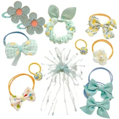 HappyHome ヘアクリップ 子供 ヘアピン ヘアゴム 髪留め 女の子 12点セット カラフル かわいい キッズアクセッサリー