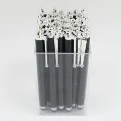 【30本セット】タッチペン 112mm スマホ＆タブレット シリコンゴムタイプ ブラック×シルバー _ その他雑貨