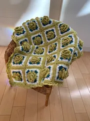 ブランケット  膝掛け  マルチカバー   ハンドメイド レトロ