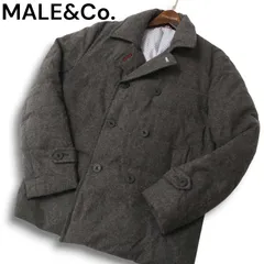 MALE&Co. タカキュー 秋冬 ウール★ ダウン ジャケット  Pコート スリムフィット Sz.LL メンズ グレー 大きいサイズ