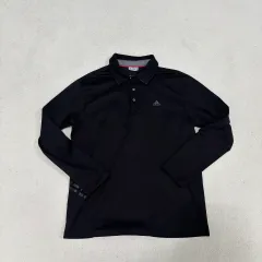 2XL アディダス ゴルフ メンズ 長袖 カラ Tシャツ ブラック 0105