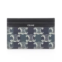 セリーヌ CELINE カードケース ミディアム カードホルダー トリオンフ 10N762GUG07TH ブラック/ネイビーブルー レザー カードケース メンズ 新品