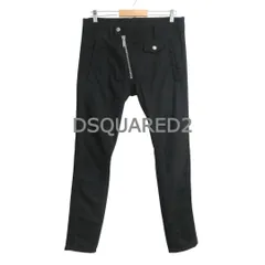 極美品 DSQUARED2 ディースクエアード サイズ48 20AW コットン ストレッチ バックロゴ バイカー スキニー パンツ デニムパンツ 黒 ブラック メンズ
