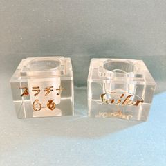 Sailor セーラー アクリル万年筆スタンド 台座 ペンディスプレイ プラチナ66 刻印 2点セット 透明 置き台 コレクション