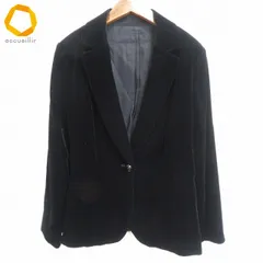 #w レリアン Leilian ジャケット 13+ 黒 ベロア調 13号 テーラード 大きいサイズ 日本製 レディース [972746] k01