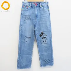 ロデオクラウンズ×ミッキー Rodeo Crowns×Mickey デニム パンツ ジーンズ ミッキー ロゴ ボタン レディース [a981651]