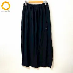#snc モユルセンソユニコ 萌 sensounico スカート 黒 麻混 ボタン 美品 レディース [984359]