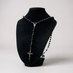 希少 ドルチェ&ガッバーナ ロザリオネックレス 聖母マリア ブラックビーズ 希少 ドルチェ&ガッバーナ ロザリオネックレス 聖母マリア ブラックビーズ