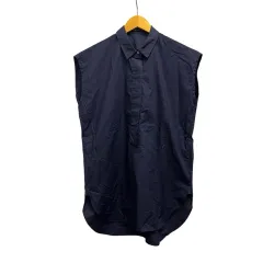 ソフィードール SOFIE D'HOORE シャツ ノースリーブ 無地 コットン 34 紺 ネイビー