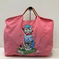 7945　Ball & Chain　ボールアンドチェーン　ボール＆チェーン　トートバッグ　ハンドバッグ　エコバッグ　大きめ　大容量　ピンク　ねこ　猫　キャット　ペイント　レディース　シンプル　カジュアル