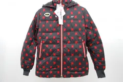 未使用品 レディース マスターバニーエディション MASTER BUNNY EDITION ダウンジャケット 0(S) 濃紺×赤 長袖ダブルジップ バットマン